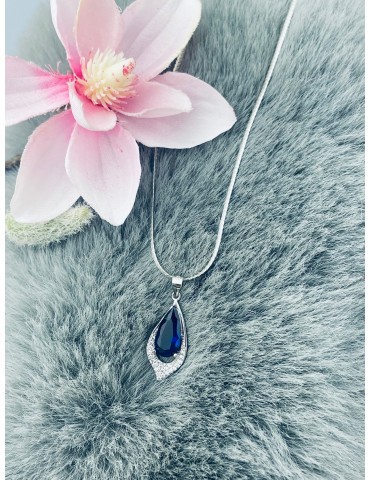 Tropfen 925 Silber Anhänger mit Zirkonia