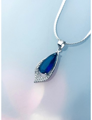 Tropfen 925 Silber Anhänger mit Zirkonia