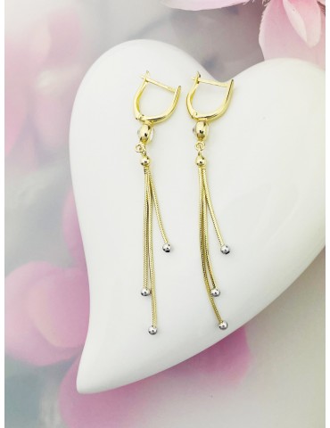 Kugel Gold Ohrringe mit Zirkonia Ohrhänger Ohrstecker Ohrschmuck Paar Gelbgold 585er 14KT