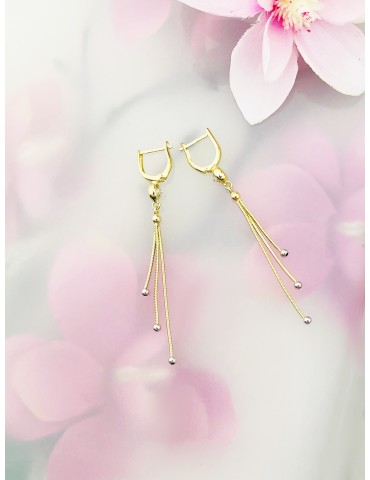 Kugel Gold Ohrringe mit Zirkonia Ohrhänger Ohrstecker Ohrschmuck Paar Gelbgold 585er 14KT