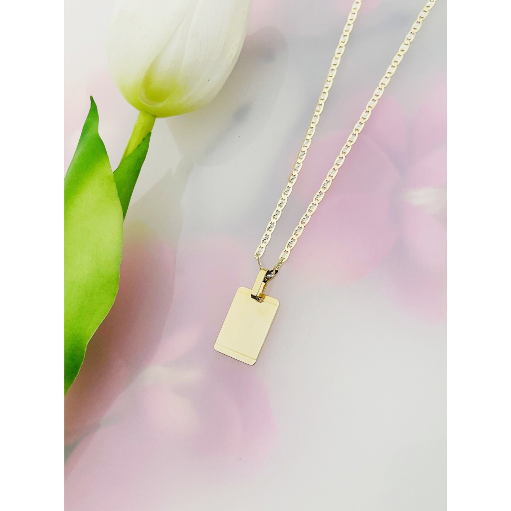 Anhänger Gravurplatte Gravur Platte Kettenanhänger Gelbgold Goldanhänger 585er 14KT