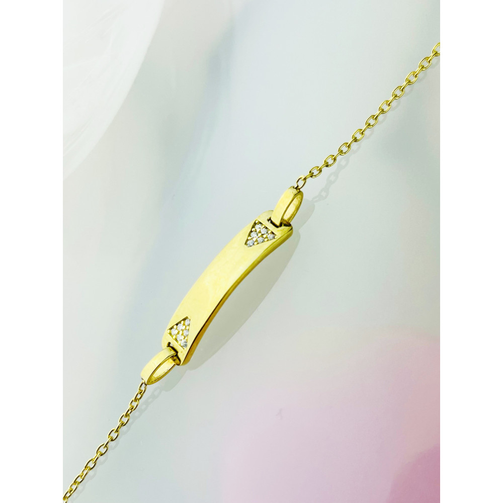 Kinder Goldarmband Armband mit Zirkonia Armkette Gelbgold 585er 14KT