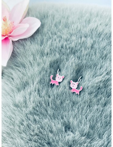 Katze 925 Silber Ohrringe