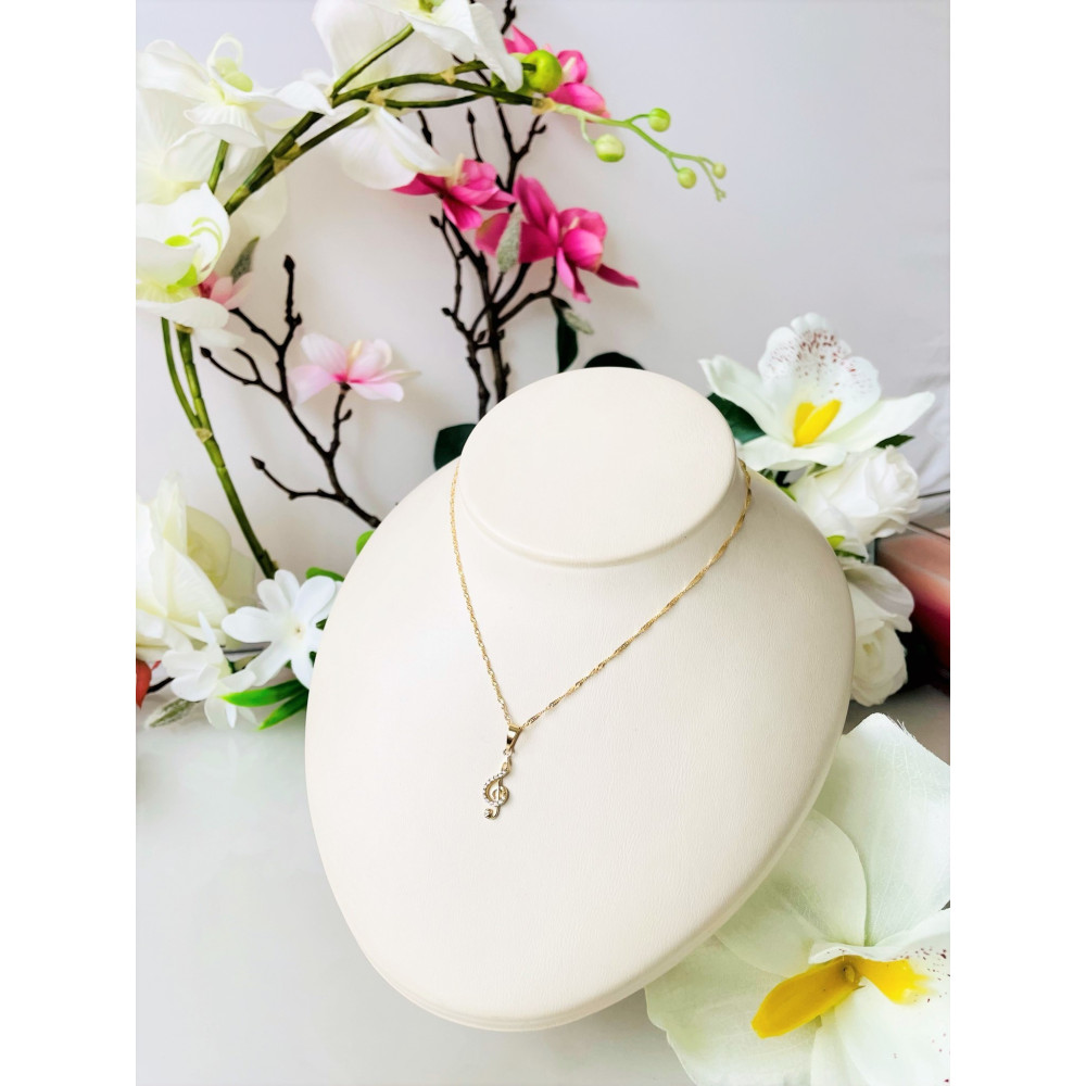 Anhänger Violinschlüssel Kettenanhänger Bicolor Zweifarbig Gold Goldanhänger 585er 14KT