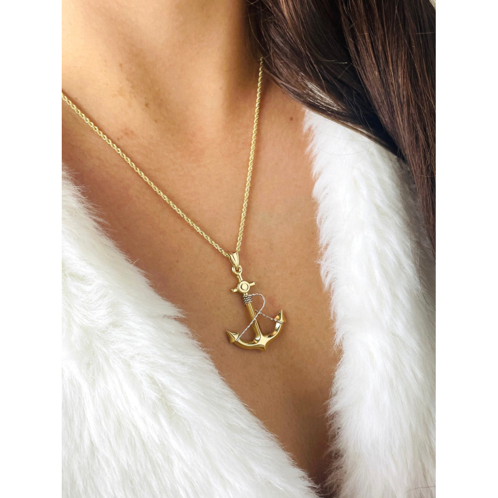 Anhänger Kettenanhänger Anker Gelbgold Goldanhänger 585er 14KT