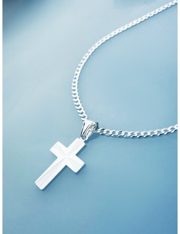 925 Silber Halskette mit Kette und Anhänger Kreuz