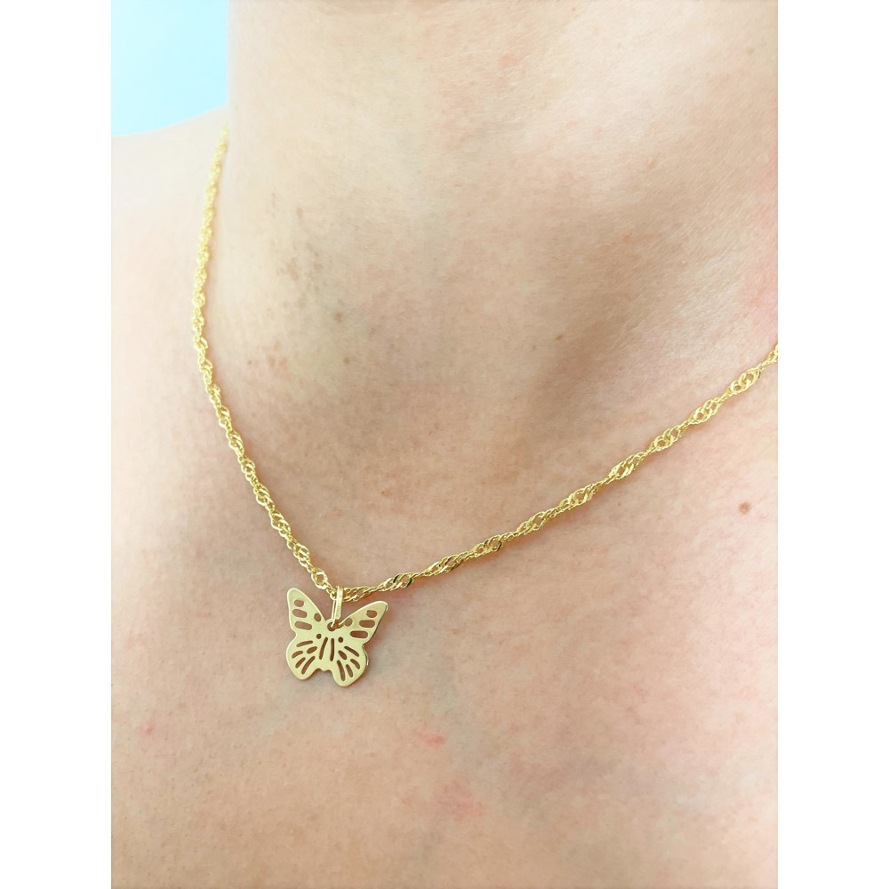 Anhänger Schmetterling Kettenanhänger Gelbgold Goldanhänger 585er 14KT