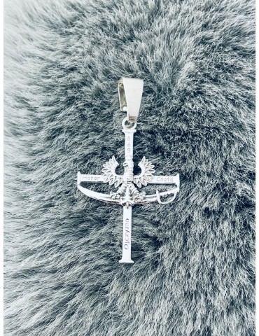 Anhänger Kreuz Kreuzanhänger aus Sterlingsilber mit Adler und Zobel