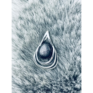 Tropfen 925 Silber Anhänger mit Sternenstaub