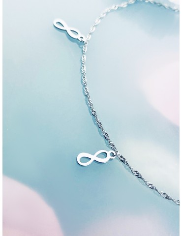 Infinity 925 Silber Halskette Singapur Magic Halsband Damen