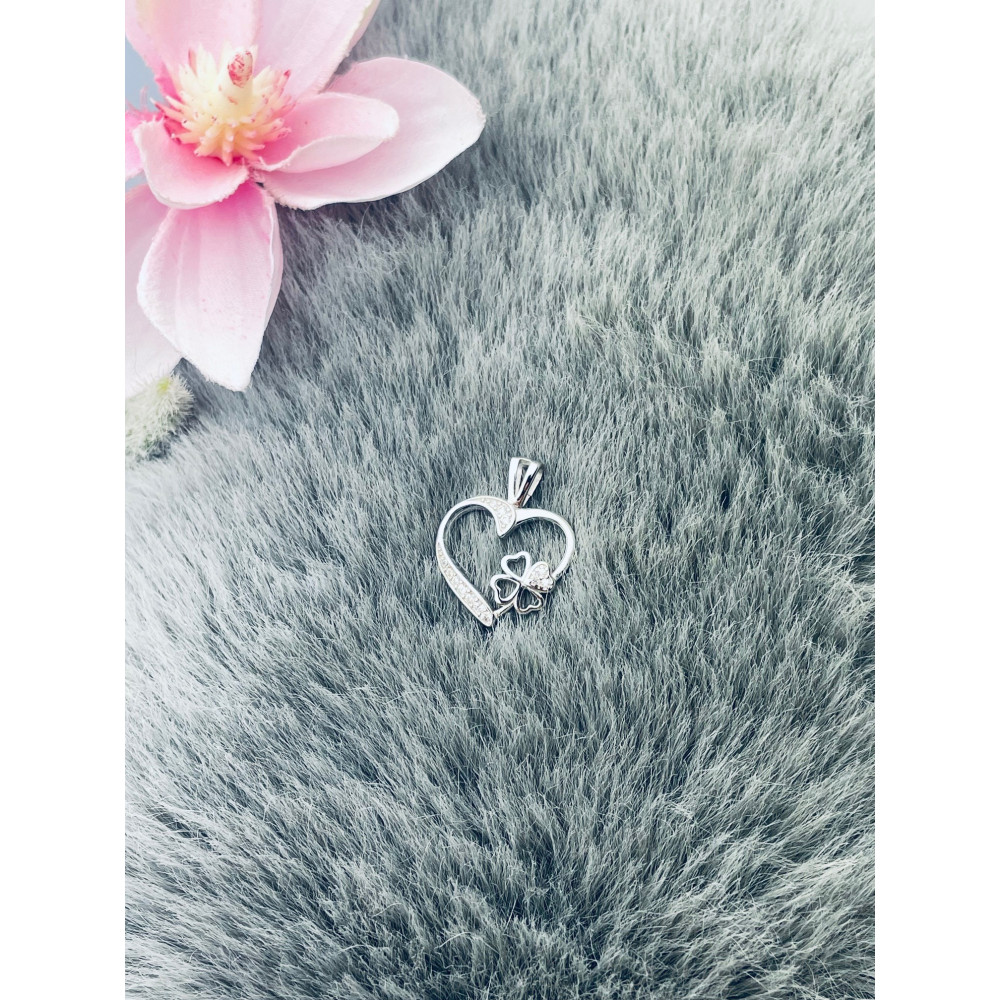 925 Silber Damen Medaillon Anhänger Herz mit Zirkonia
