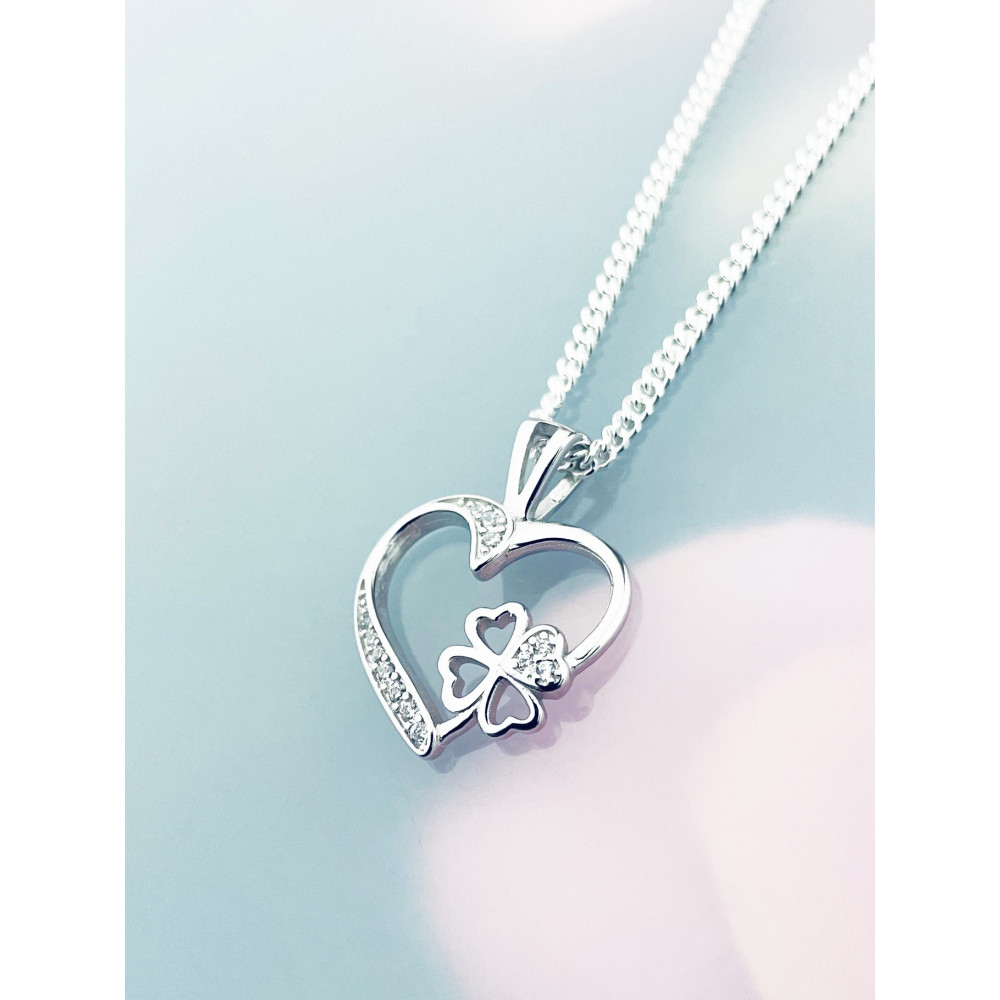 925 Silber Damen Medaillon Anhänger Herz mit Zirkonia