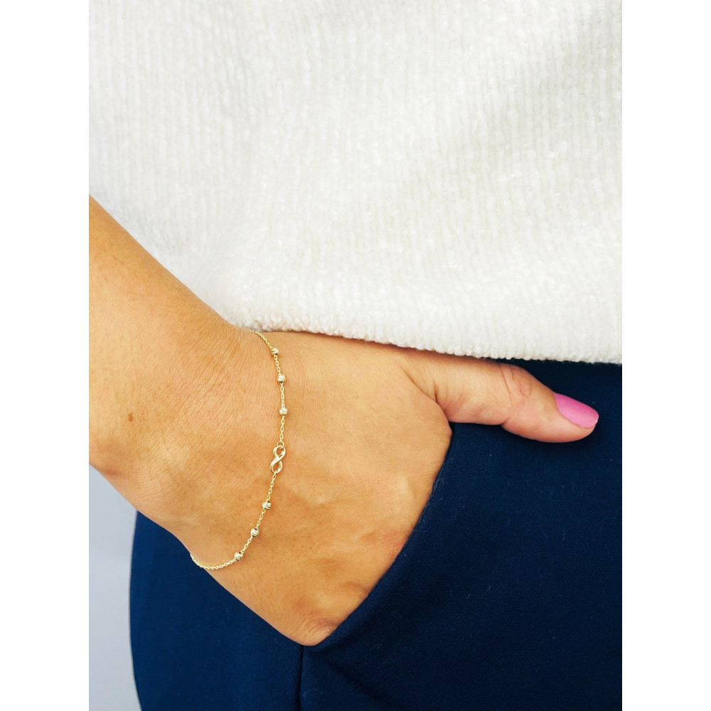 Damen Goldarmband Armband Armkette Gelbgold Infinity