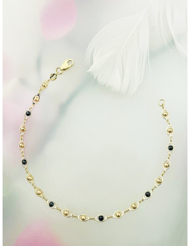 Damen Goldarmband Armband Armkette Gelbgold mit Onyx