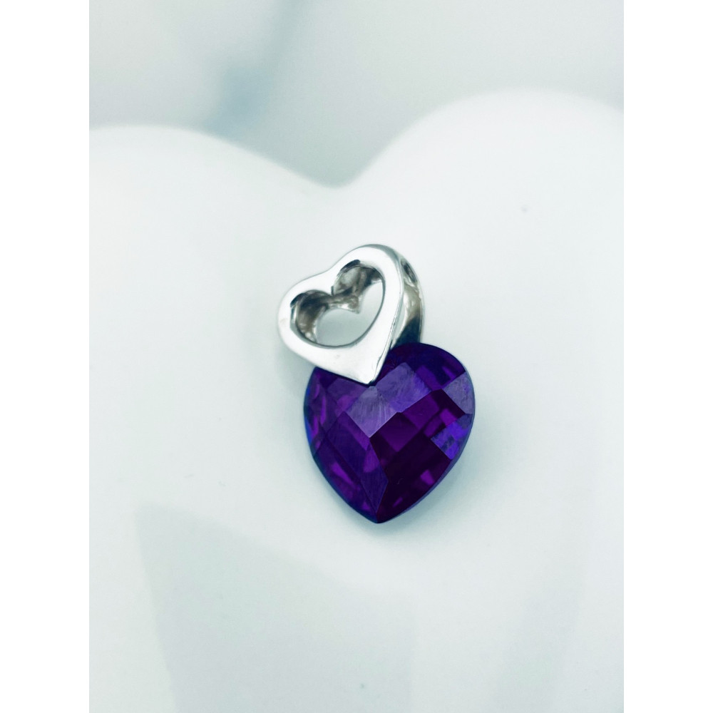 925 Silber Damen Medaillon Anhänger Herz mit Zirkonia