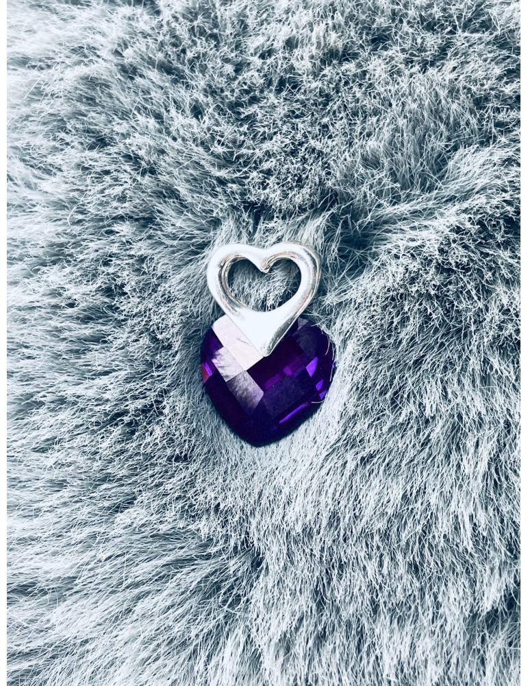 925 Silber Damen Medaillon Anhänger Herz mit Zirkonia