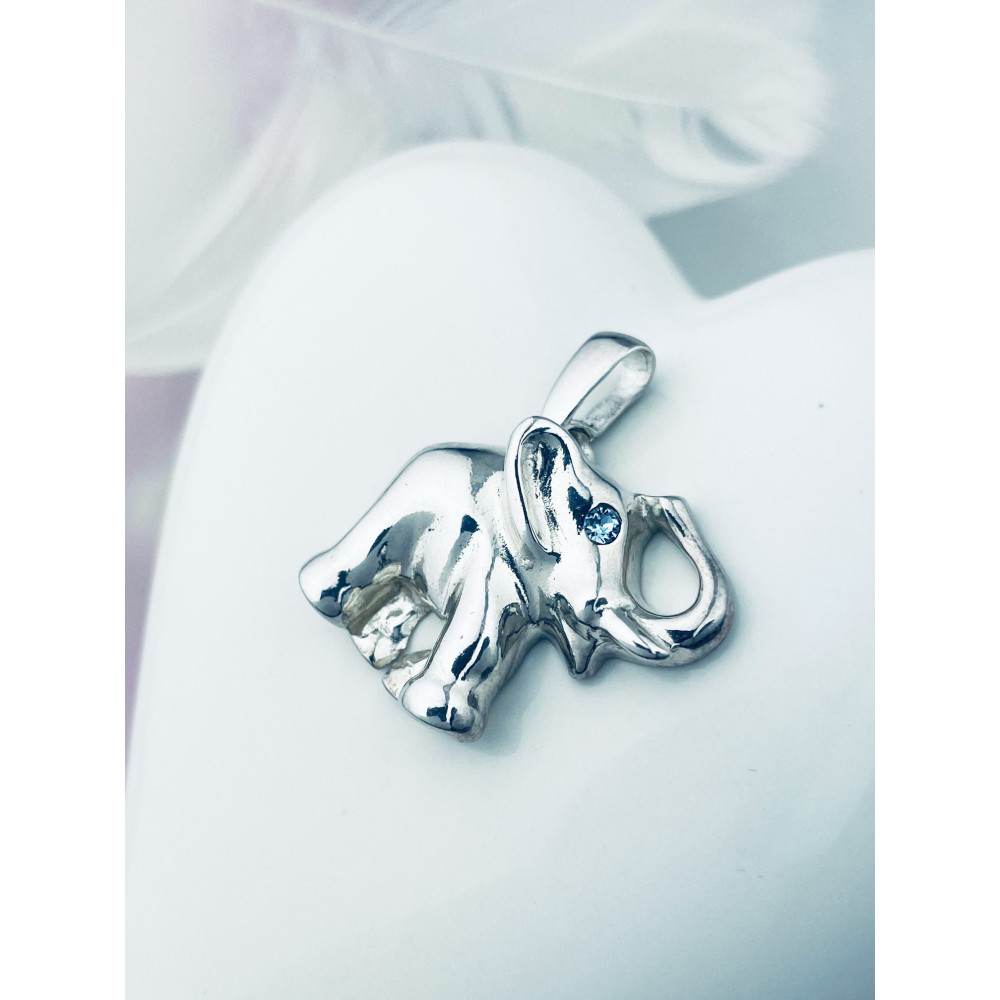 Elefant 925 Silber Damen Medaillon Anhänger mit Zirkonia