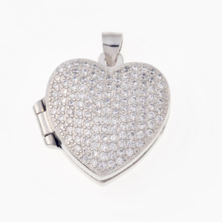 Silber Damen Medaillon Anhänger Herz Amulett Talisman