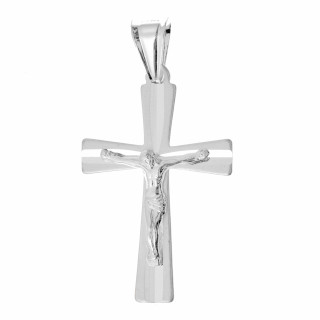 Silber Anhänger Kreuz mit Jesus Christus Erstkommunion Taufe