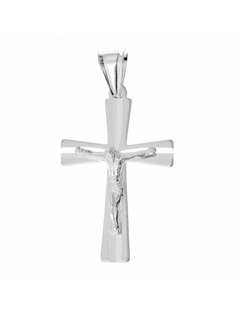 Silber Anhänger Kreuz mit Jesus Christus Erstkommunion Taufe