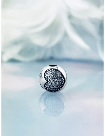 Herz 925 Silber Anhänger mit Zirkonia Charms Vintage