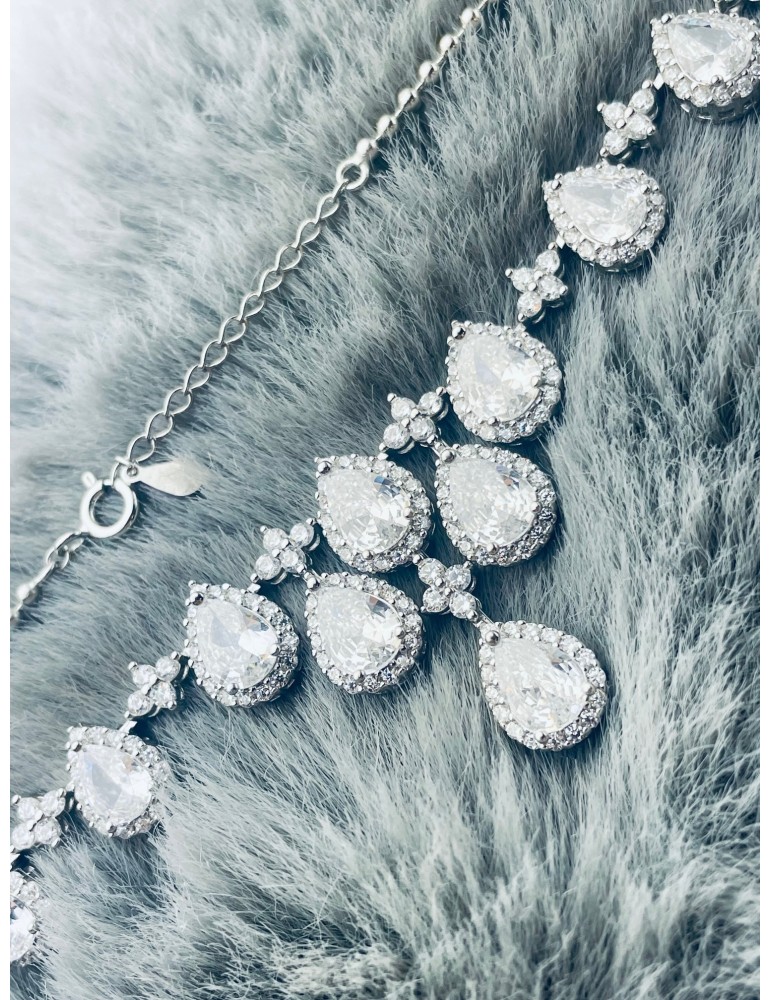 925 Silber Halskette mit Zirkonia