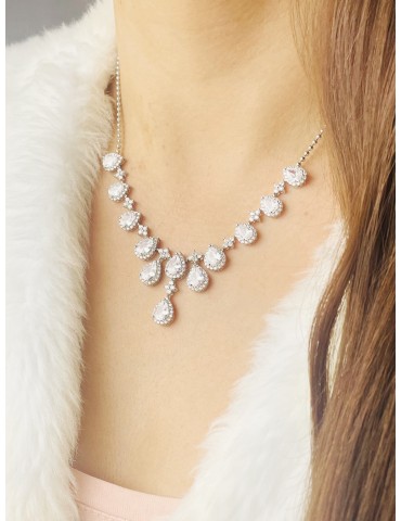 925 Silber Halskette mit Zirkonia