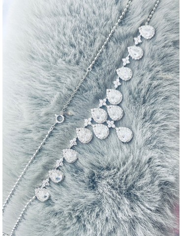 925 Silber Halskette mit Zirkonia