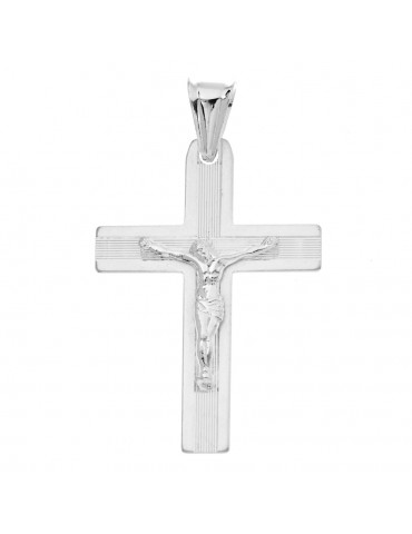 Silber Anhänger Kreuz mit Jesus Christus Erstkommunion Taufe