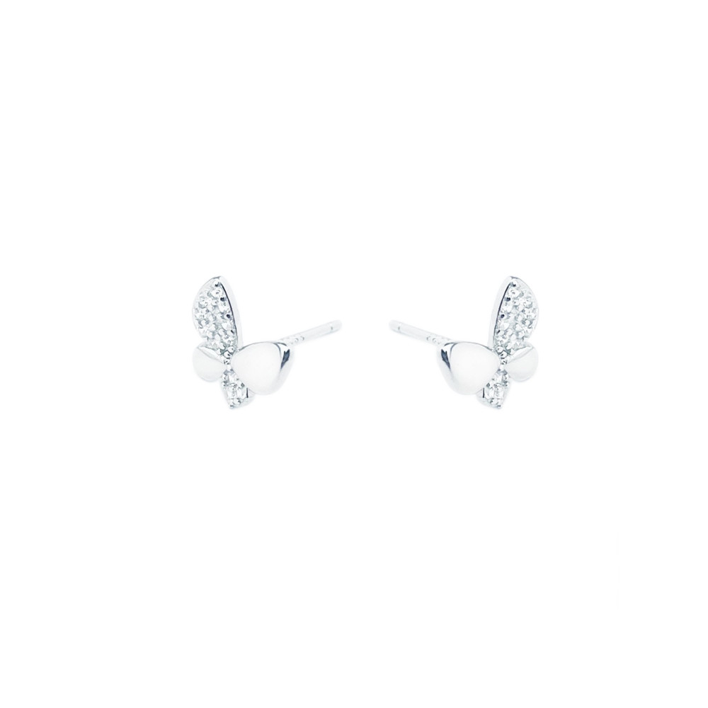 Schmetterling 925 Silber Ohrringe mit Zirkonia