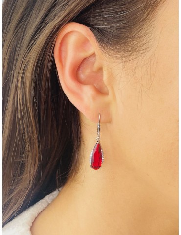 Träne 925 Silber Ohrringe mit Zirkonia