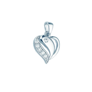 925 Silber Damen Medaillon Anhänger Herz mit Zirkonia
