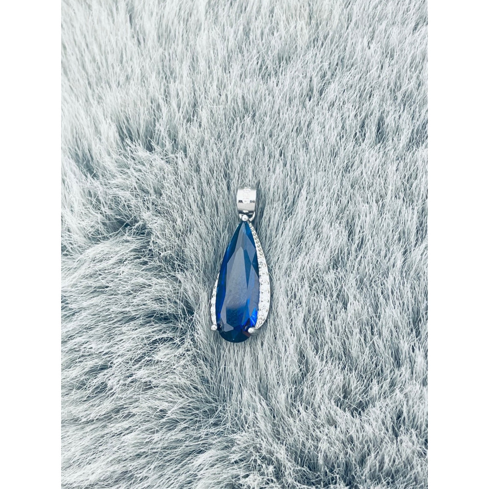 Tropfen 925 Silber Anhänger mit Zirkonia