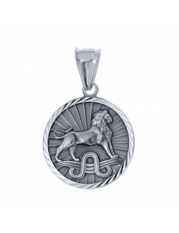 Srebrna zawieszka wisiorek znak zodiaku lew