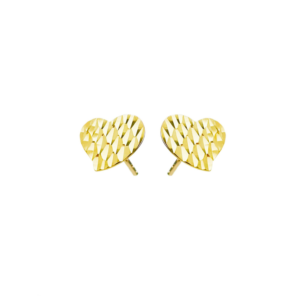 Herz Gold Ohrringe Ohrhänger Ohrstecker Ohrschmuck Paar Gelbgold 375er