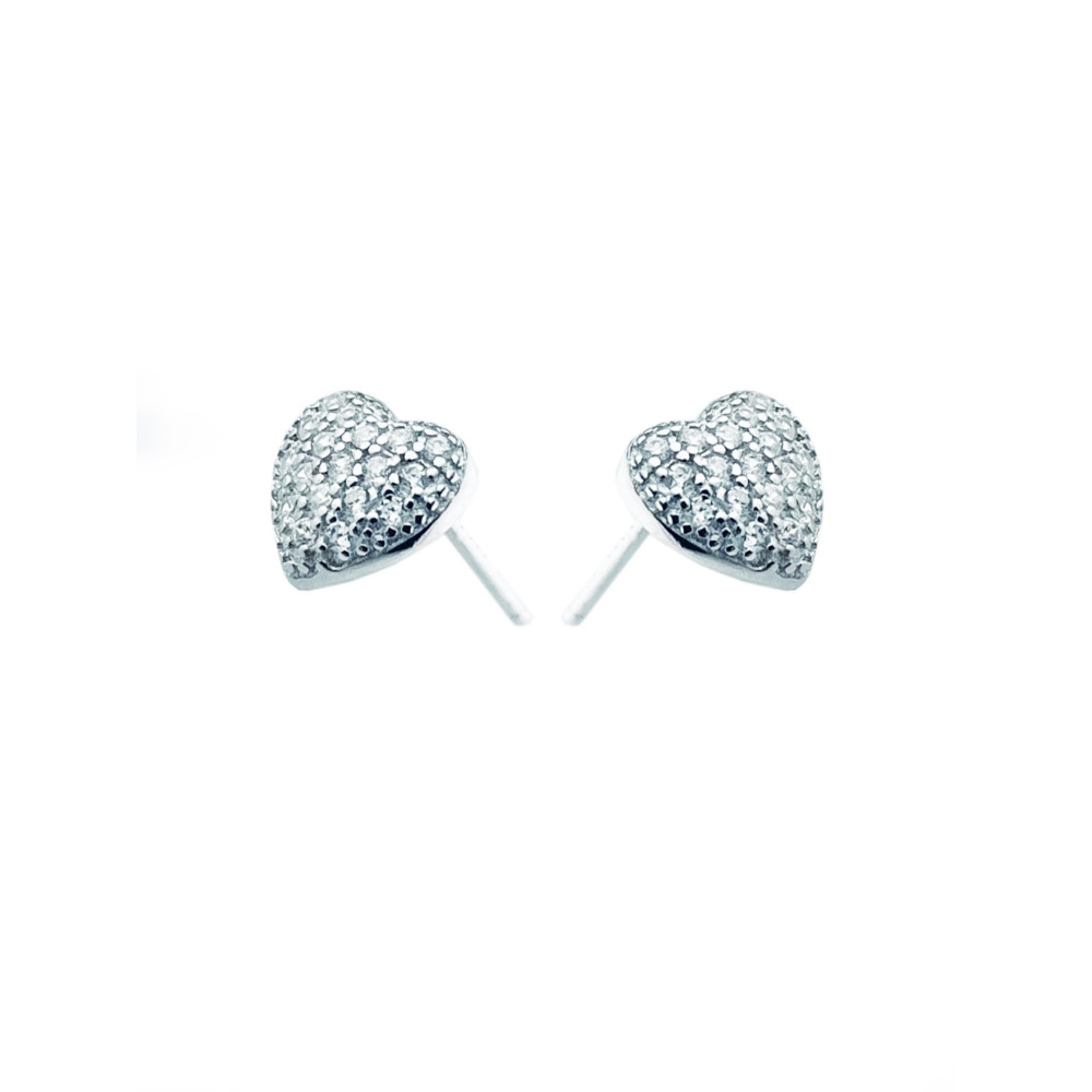 925 Silber Ohrringe mit Zirkonia Herz