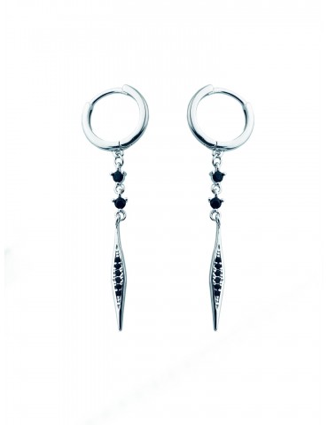 Kreis 925 Silber mit Onyx Ohrringe