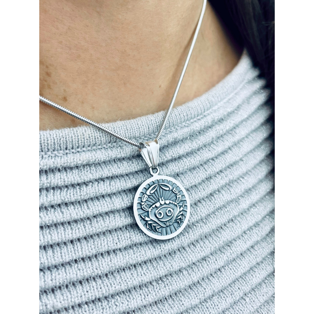 Srebrna zawieszka wisiorek znak zodiaku rak