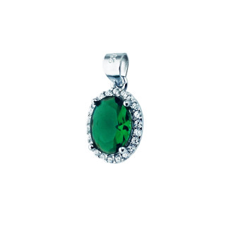 Oval 925 Silber Damen Medaillon Anhänger mit Zirkonia
