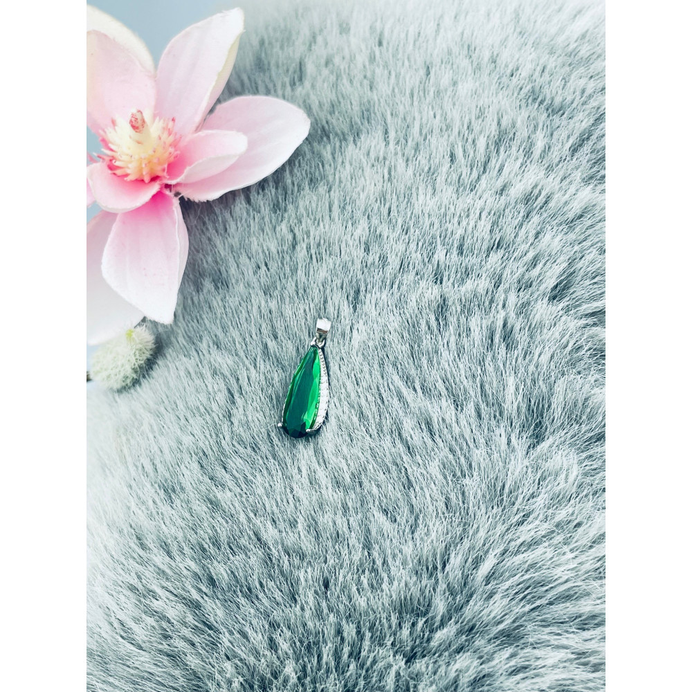 Tropfen 925 Silber Anhänger mit Zirkonia
