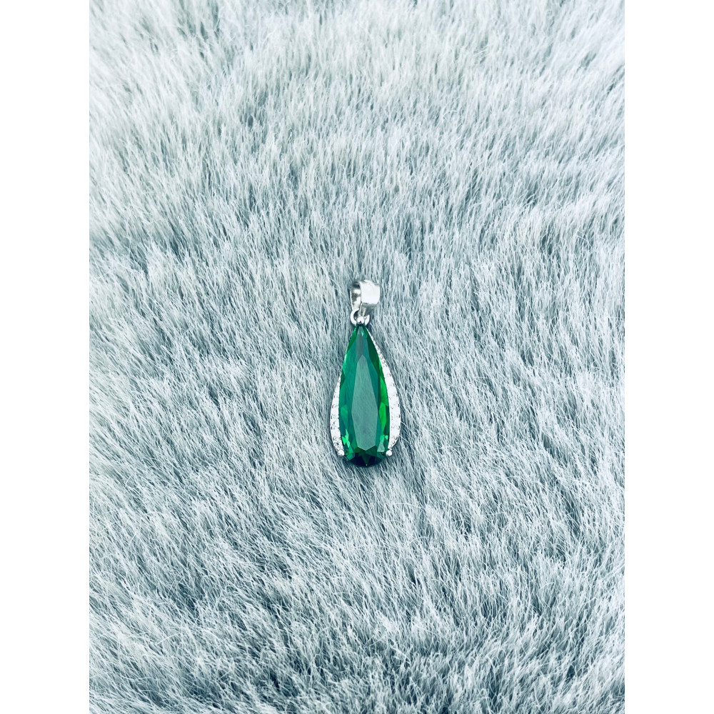 Tropfen 925 Silber Anhänger mit Zirkonia