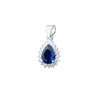 Träne 925 Silber Damen Medaillon Anhänger mit Zirkonia
