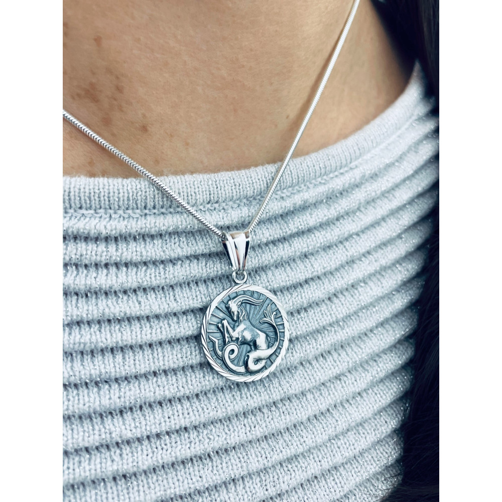 Silber Anhänger Steinbock Sternzeichen Tierkreiszeichen Horoskop Kettenanhänger