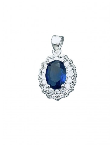 Oval 925 Silber Damen Medaillon Anhänger mit Zirkonia