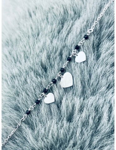 Herz Armband 925 Silber mit Spinel Damen