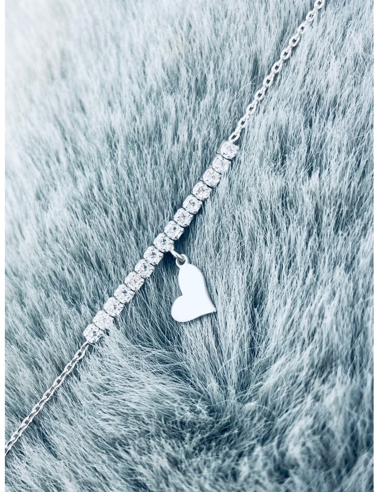 Herz Armband 925 Silber mit Zirkonia Damen