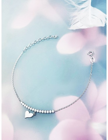 Herz Armband 925 Silber mit Zirkonia Damen