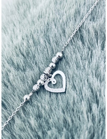 Herz Armband 925 Silber mit Zirkonia Damen