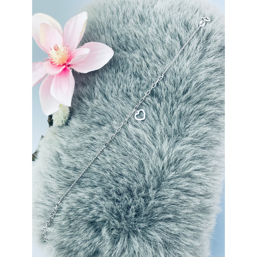 Herz Armband 925 Silber Pancerkette Ankerkette Damen