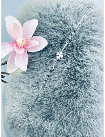 Kleeblatt Armband 925 Silber mit Spinell Damen